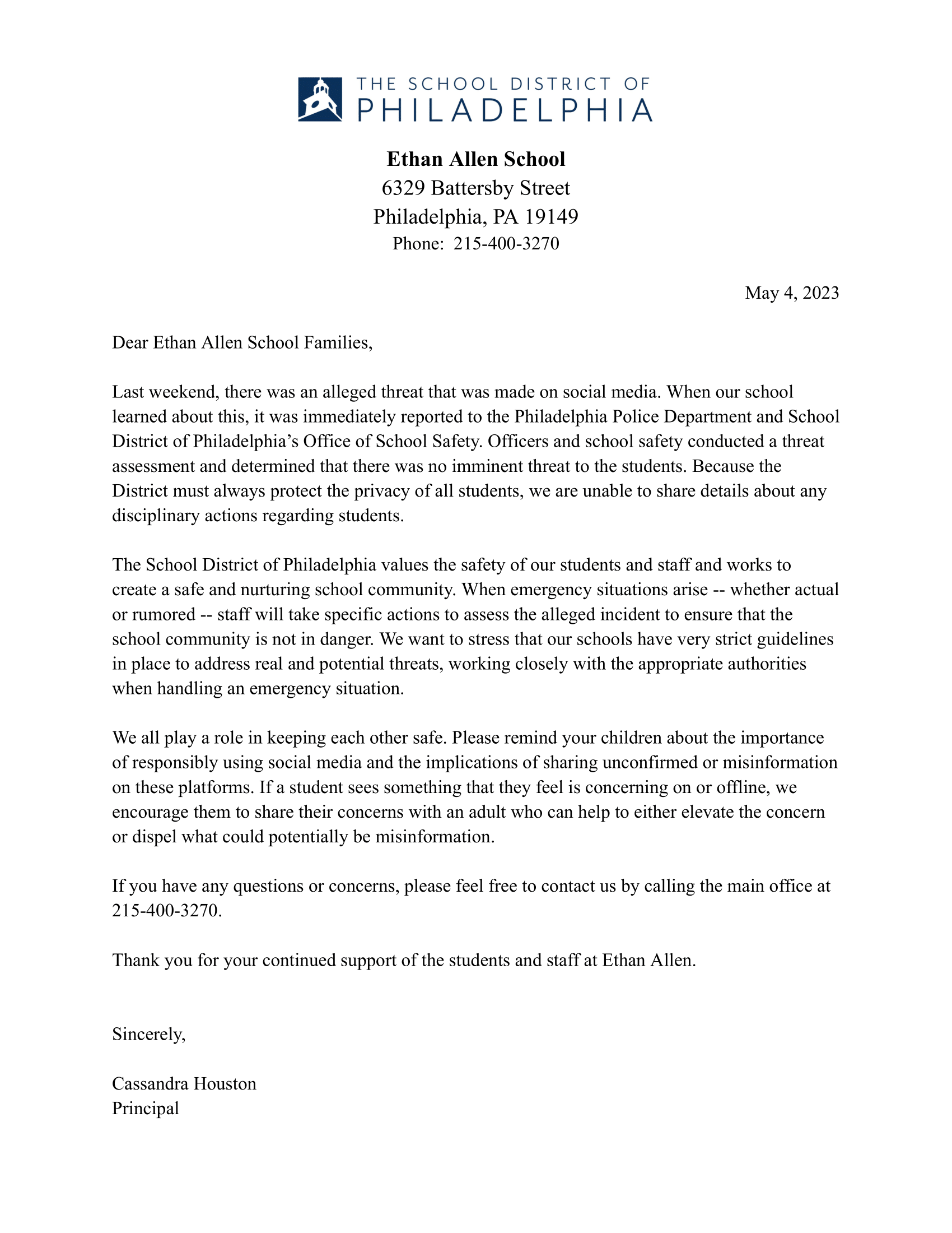 Ethan Allen School – The School District of Philadelphia